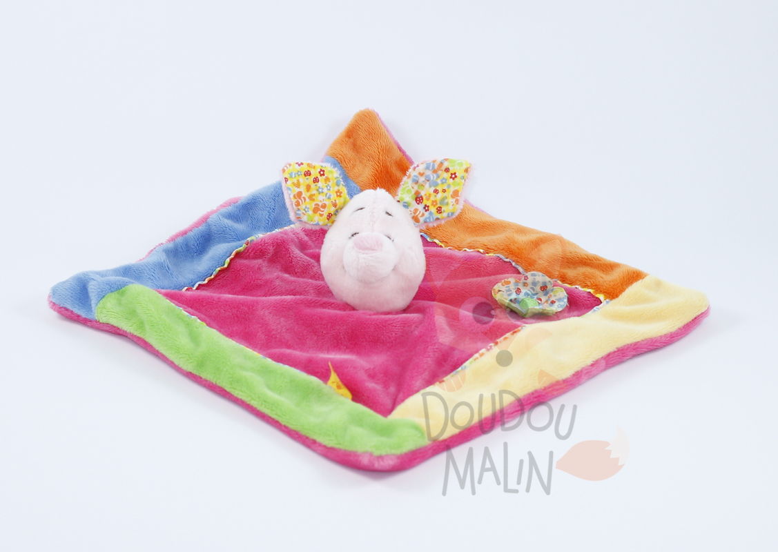  porcinet cochon plat rose orange bleu jaune 